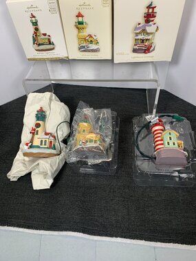 Hallmark Keepsake Lighthouse Magical Ornaments Lot of 3